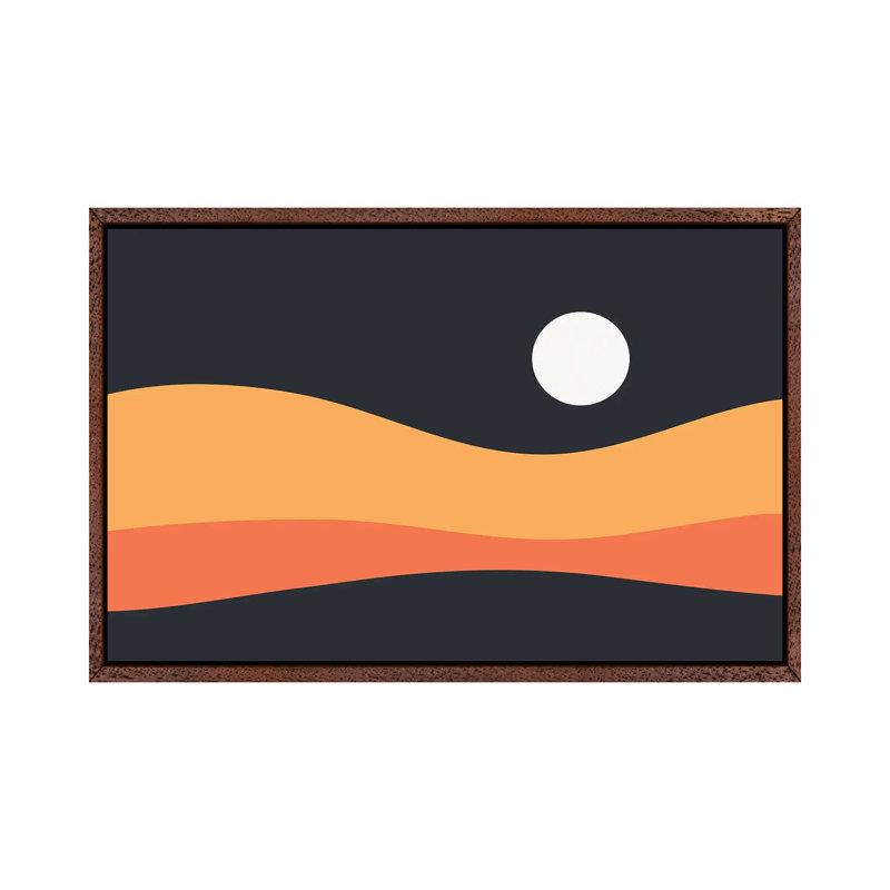 Print on Canvas, Brown Framed, 66.04 cm H x 45.72 cm W, Grey/White/Orange