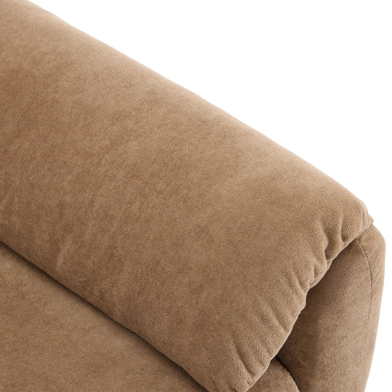 Armchair Single Sofa For Living Room, Brown Chenille