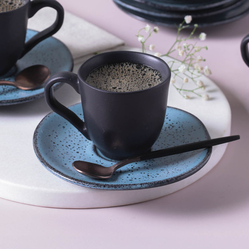 Tasse à café et soucoupe en céramique 4,1 oz Night Sky