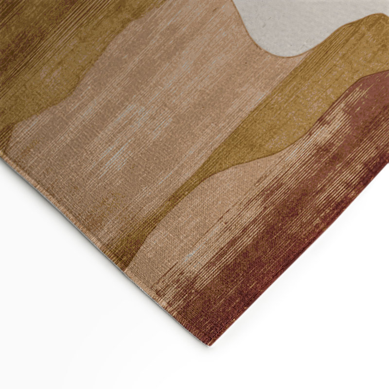 Watercolor Brown Indoor and Outdoor Area Rug, Rectangle 5' x 7'