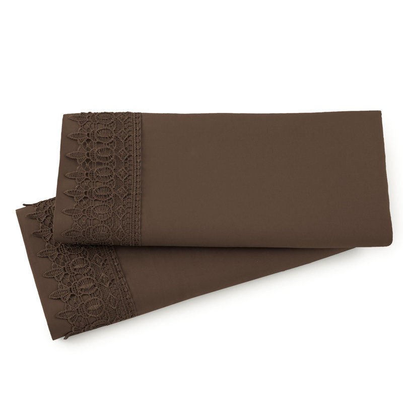 Deux taies d'oreiller en microfibre Eldon par Southshore Fine Linens, Très grand, Brun chocolat