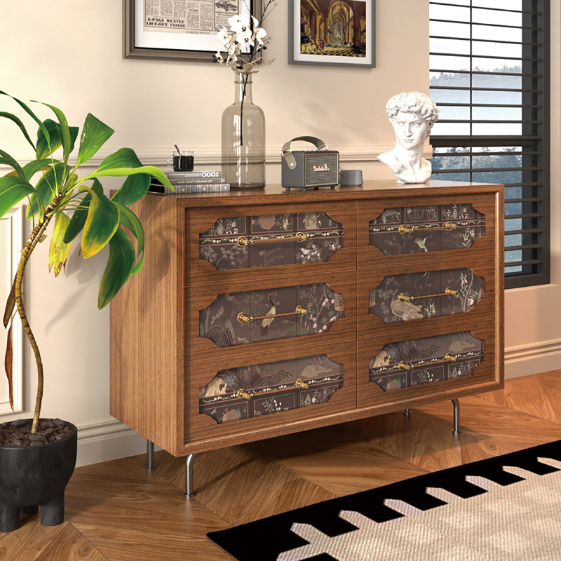 Commode décorative en métal 6 tiroirs