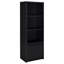 Tour média Winie avec tablettes ouvertes et armoire, bois noir 71 po