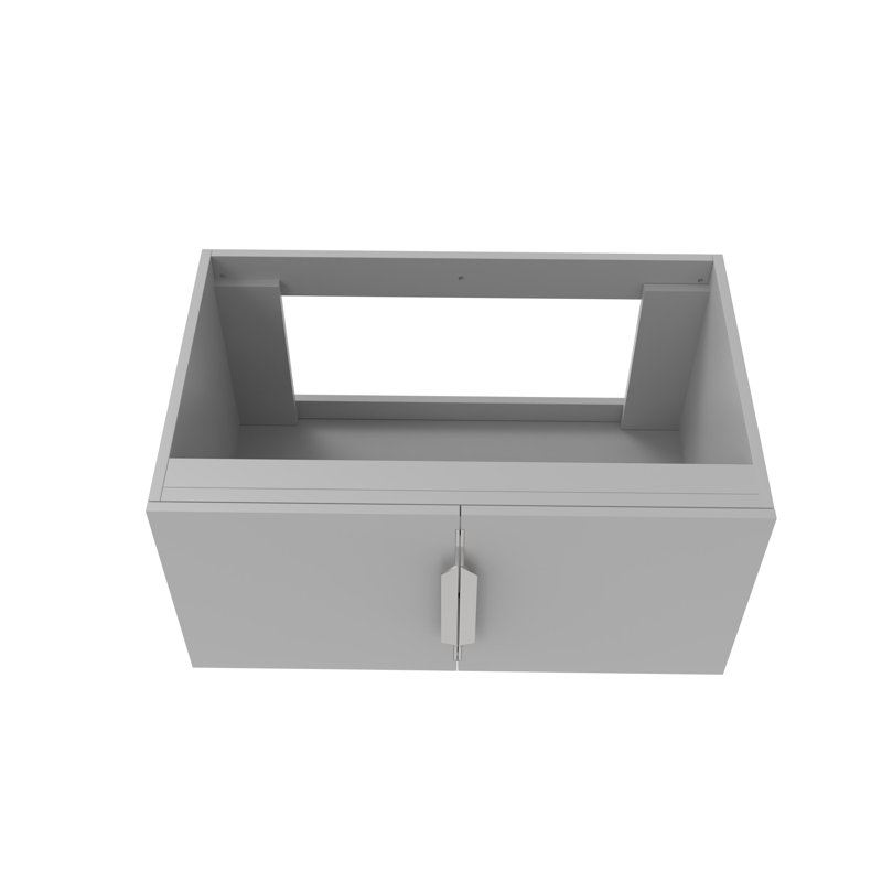 Base de meuble-lavabo simple mural moderne 30 po Alpine, Gris / Nickel brossé