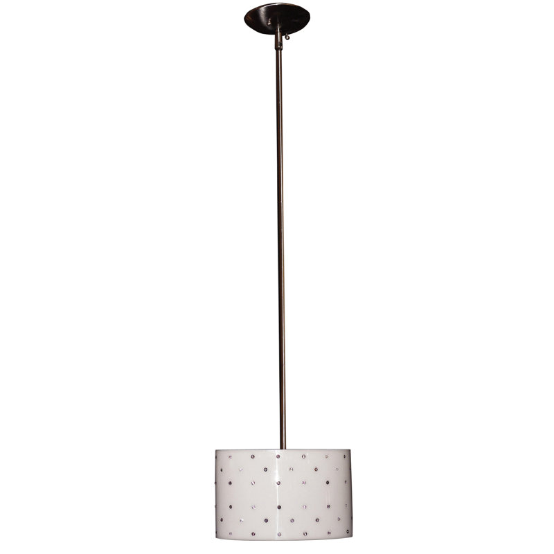 Luminaire suspendu à cylindre simple 1 lumières Felicia Swarovski Elements, Ébène et ivoire Swarovski Elements