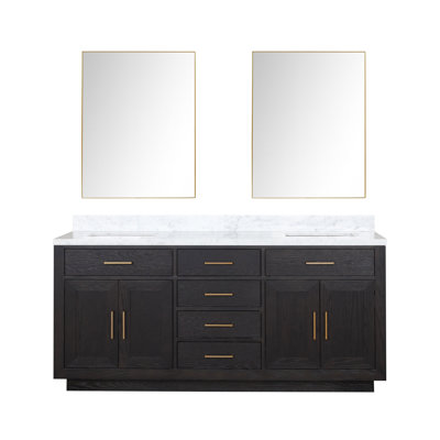 Ensemble de meuble-lavabo double 72 "avec miroir