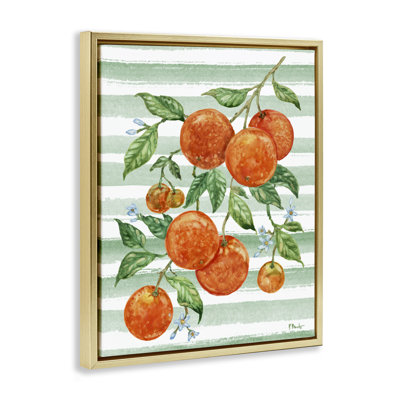 Cadre flottant Juice Orange Vine & Stripes, design par Paul Brent