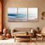 Plage, océan, vagues, plage, ciel, sable, coucher de soleil, horizon, eau, ensemble de 3 impressions sur toile-1825952312
