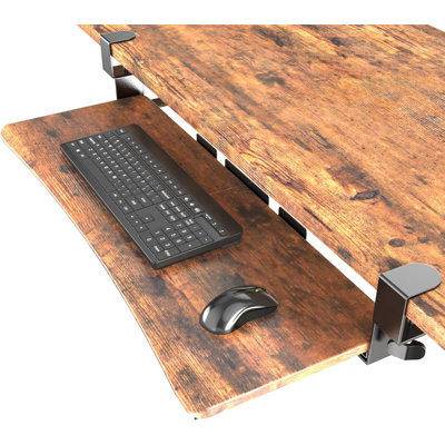 Clamp-On Under Desk Ergonomic Keyboard Tray, Oversized Sliding Platform for Full Size Keyboard Mouse Home Office