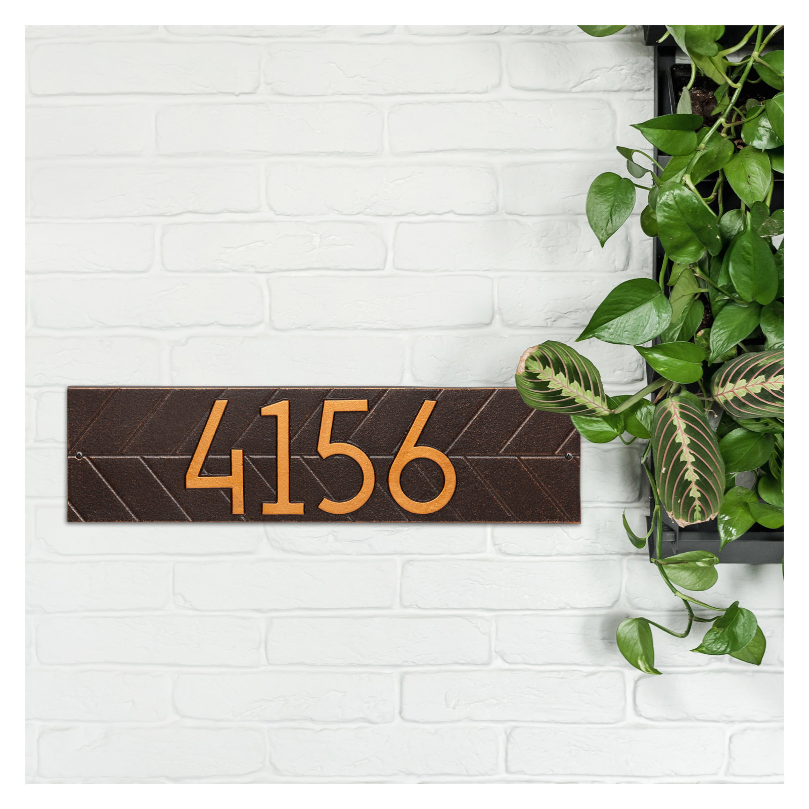Mid-century Modern Herringbone Wall Plaque, Oil Rubbed Bronze, Yes