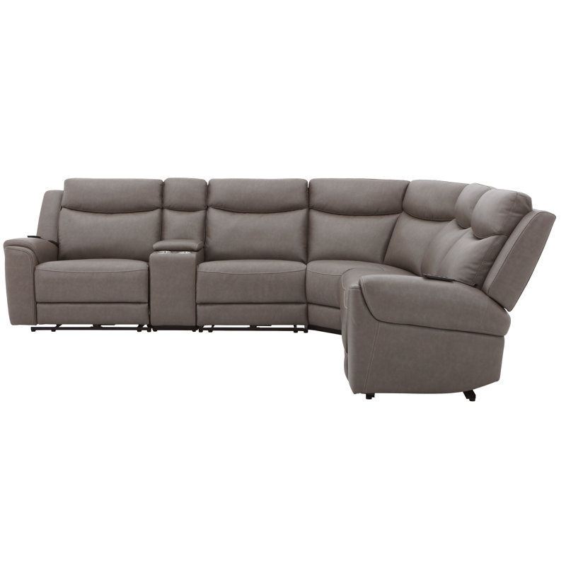 Canapé modulaire inclinable électrique 6 pièces Rudra, Granit foncé