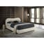 Grand lit tapissier blanc Boucle, tête de lit incurvée, tiroir de rangement, cadre de lit style transitionnel, conception, rangement, décoration de chambre à coucher moderne-130822341-130822342