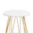 Modern Round Faux Marble End Table with Gold Metal Frame and Two Tier Storage
