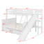 Lit simple superposé au dessus d'un lit double avec 2 tiroirs, glissière, tablettes, échelle-1893177742