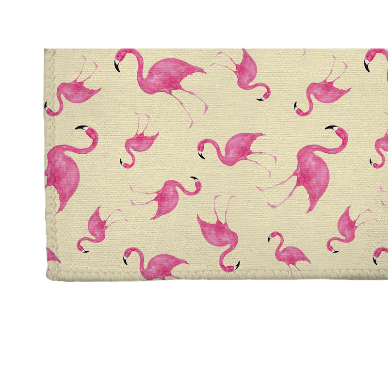 Tapis de bureau Summer Flamingo, L 60 po x P 84 po, Jaune
