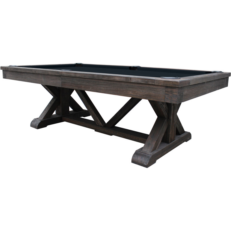 Brazos River Weathered 8' Slate Pool Table with Professional Installation Included, Dining Top Included, Weathered Black
