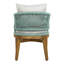 Chaise de salle à manger d'extérieur Davenwood moderne de style côtier en bois d'acacia massif avec dossier et coussins en corde tressée-135387721