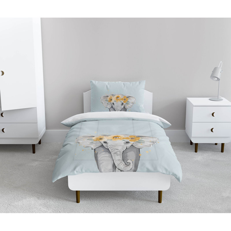 Elephant Comforter Set, Blue