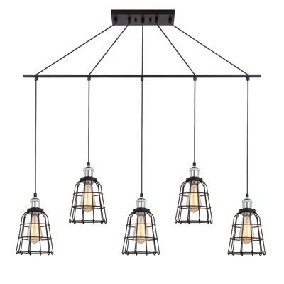 Luminaire suspendu pour îlot de cuisine 5 lumières Pinnix