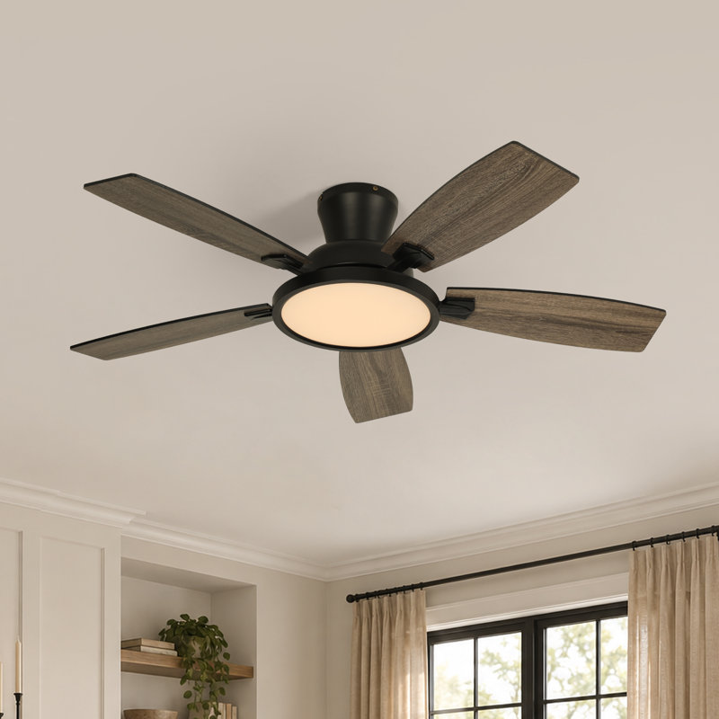 Karlena 45" Ceiling Fan with Light, Dimmable Backlight, Reversible Blades & Remote Control, 45‘’