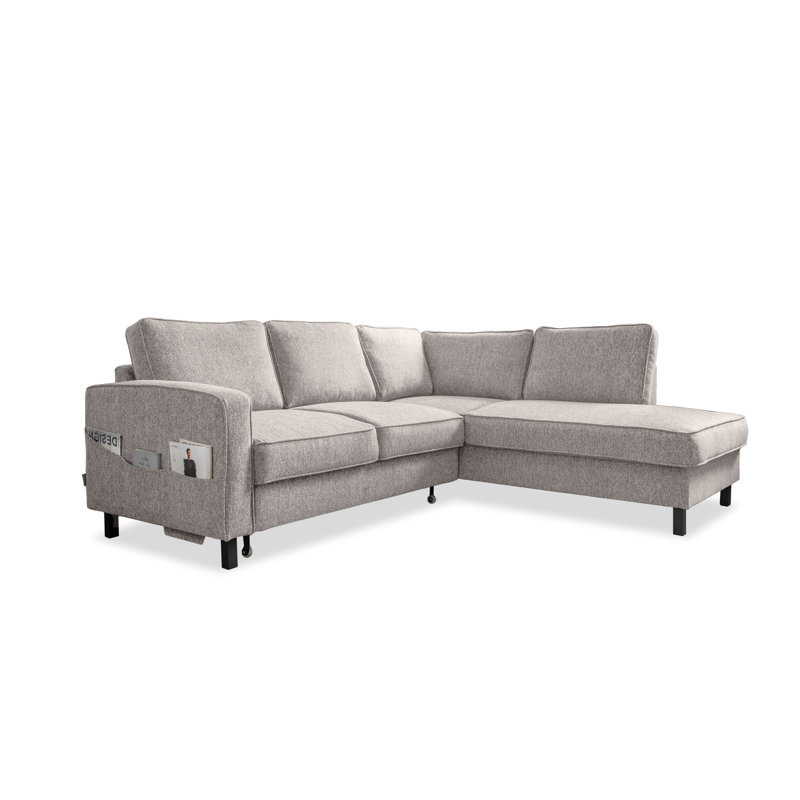 Molly Corner Sofa Bed, Salt/Pepper, Right Hand Facing