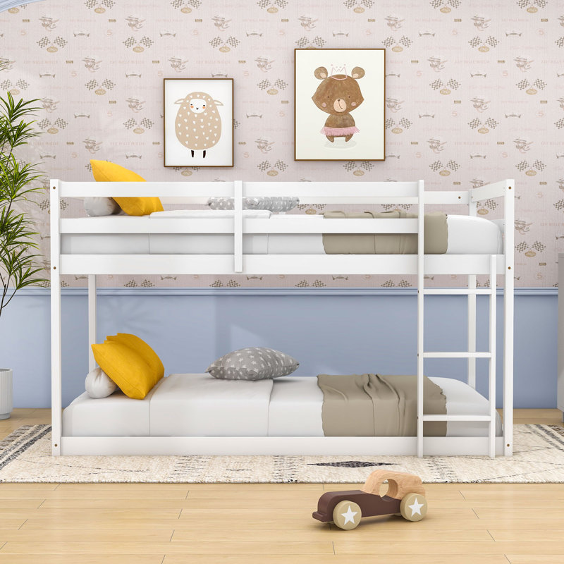 Carmelindo Kids Twin Over Twin Bunk Bed, White