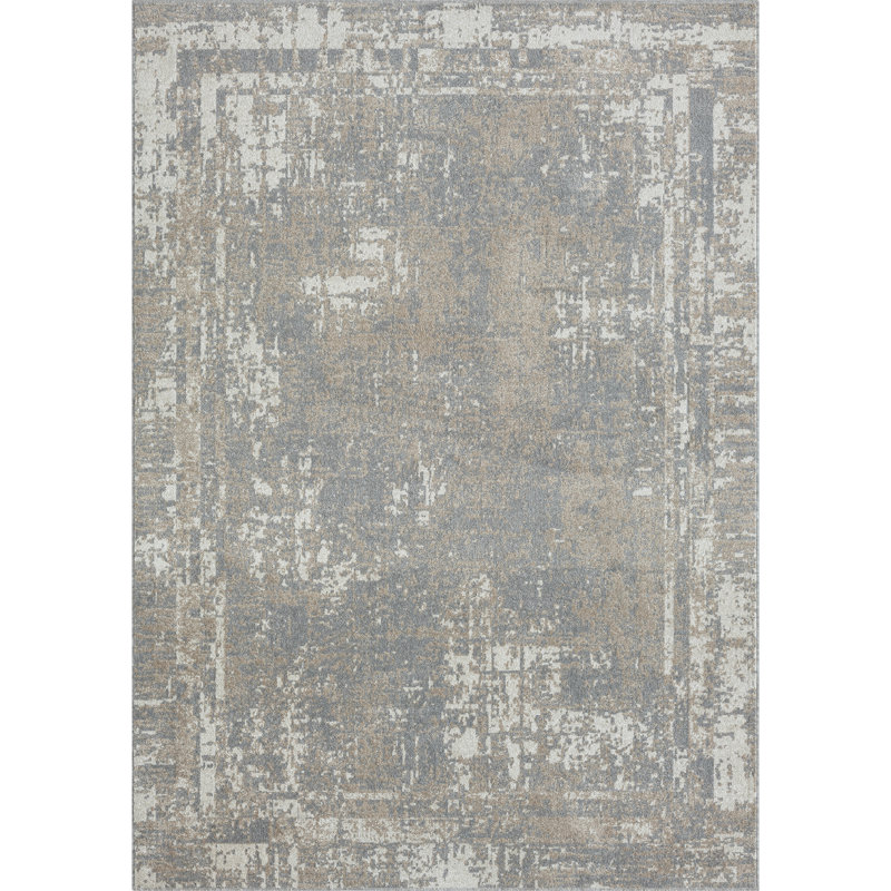Washable Abstract Indoor Rug, Rectangle 7'9" x 9'9"