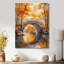 Salon de l'art mural jaune et beige, automne, rivière de beauté II-895789283-895789286