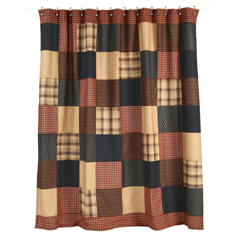 Medomak Cotton Patchwork Shower Curtain