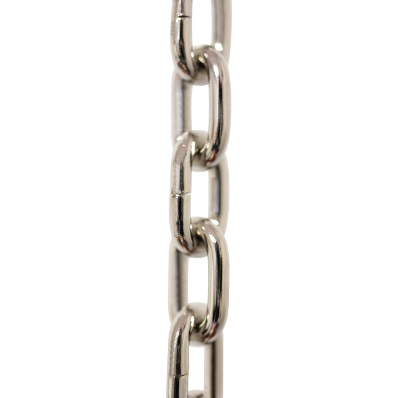 Petite chaîne d'horloge à maillons standard, Nickel poli, H 120 po x l 0,31 po x P 0,07 po