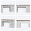 54" Fluted Executive Desk with Storage & Charging Station, Modern Wood Computer Desk with File Cabinet & Drawers, Brown Study Table for Home Office, Brown-665317068