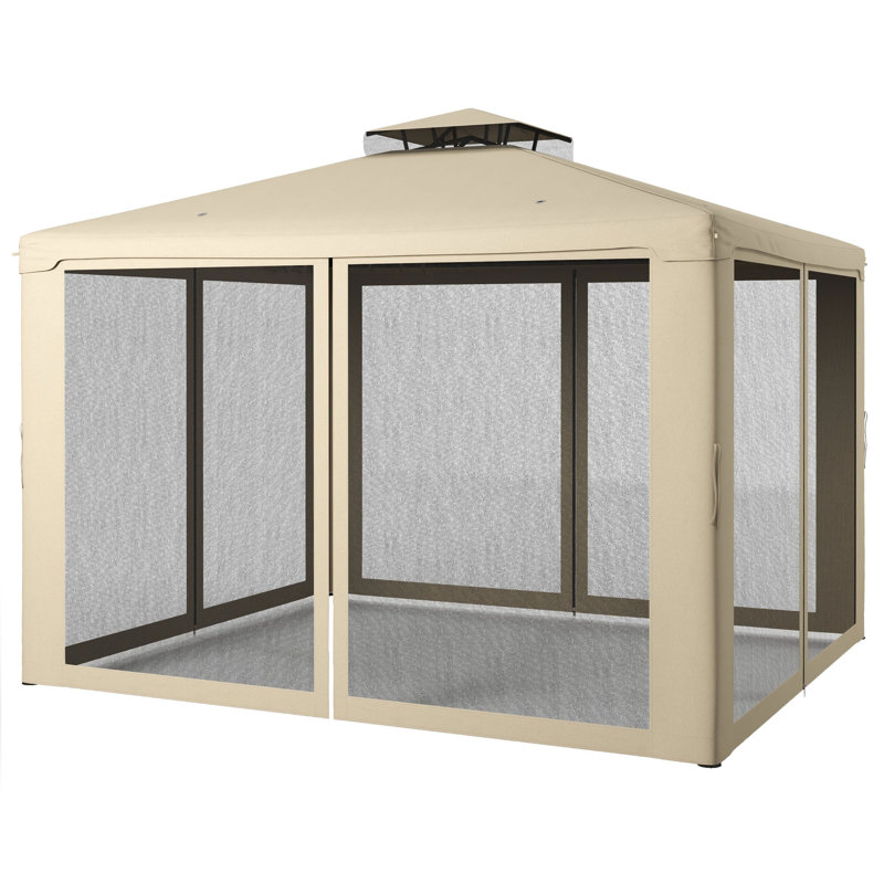 Steel Patio , Taupe, 103.2" H x 120" W x 144" D