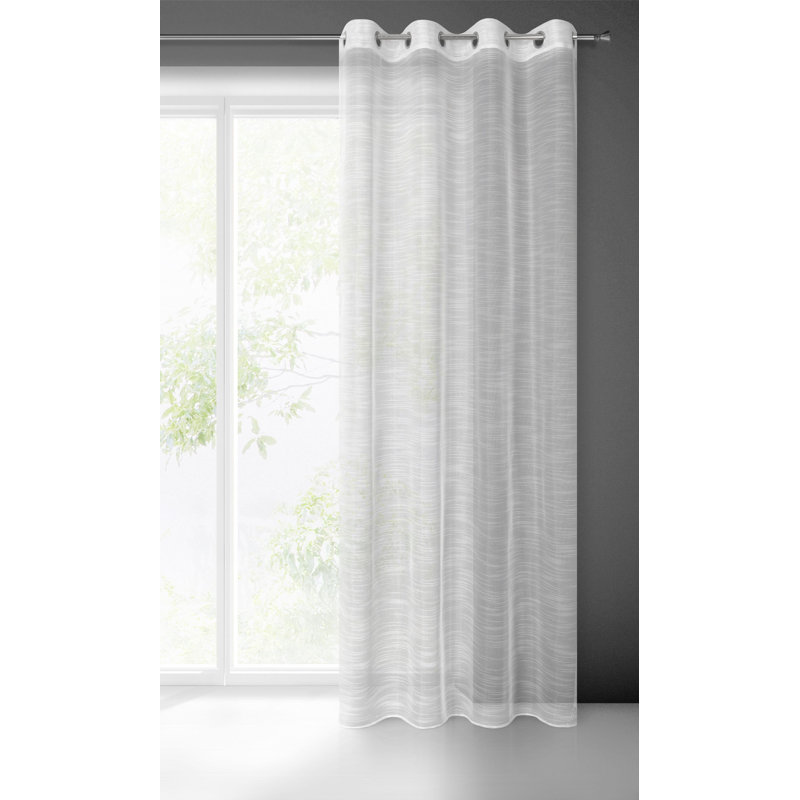 Kaushar Sheer Curtain Single Panel, White