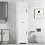 Armoire de rangement élégante pour salle de bain, armoire de rangement haute pour salle de bain, armoire de rangement autoportante avec portes et tablettes réglables