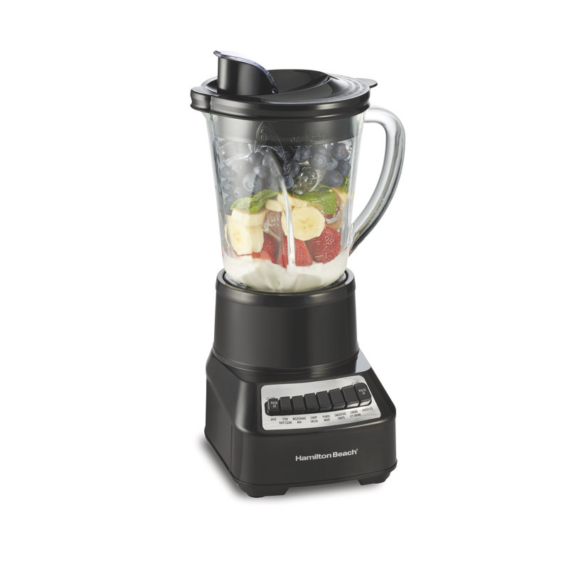 Mélangeur multifonctionnel 40 onces Hamilton Beach® Wave Crusher® Pot en verre, Noir