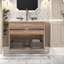 Meuble-lavabo et lavabo en chêne moderne, solution de rangement de salle de bain compacte et spacieuse