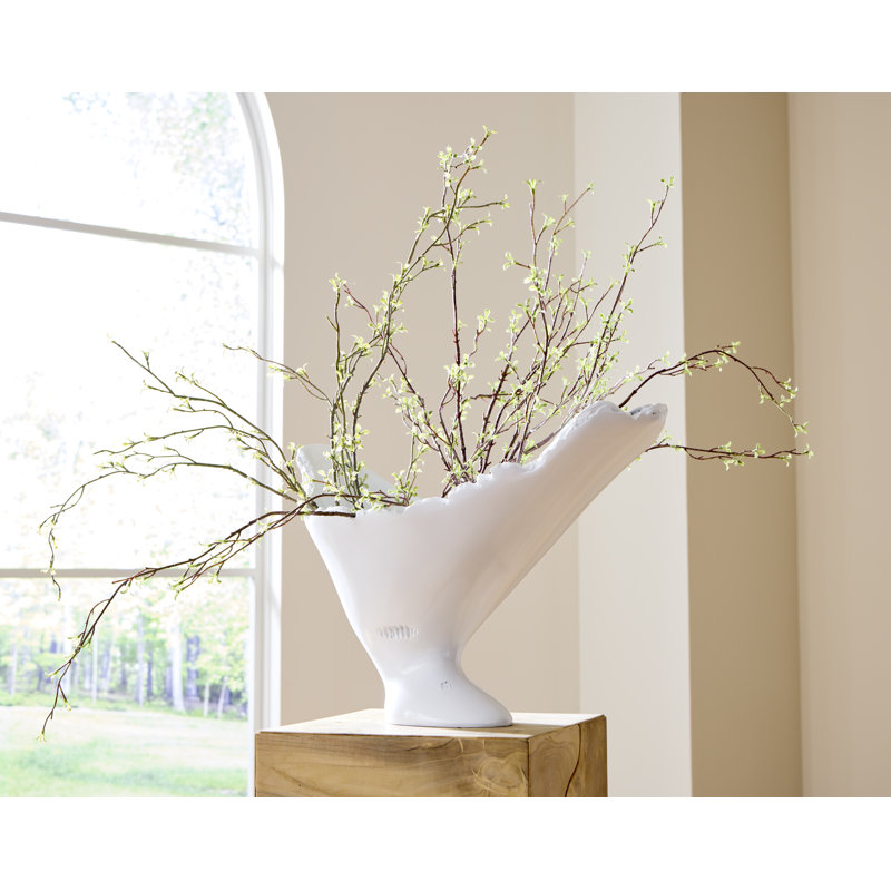 Cast Naturals 14" Resin Table Vase, White