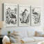 Linocut Style Seabird I - Toile tendue sur mesure avec châssis - 3 pièces-1077549194