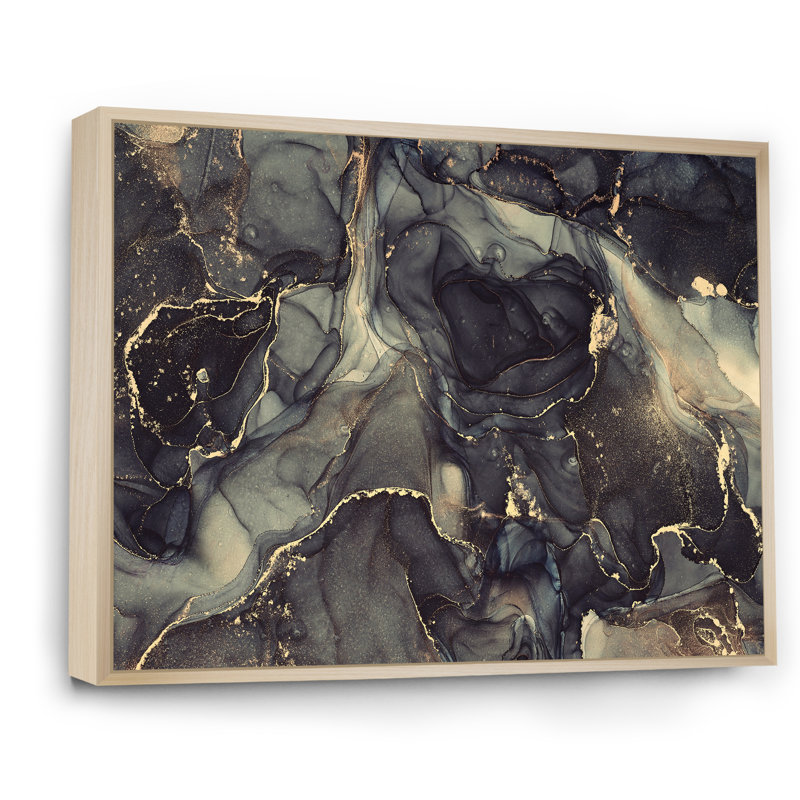 «Black Gold Infusion», reproduction d'art sur toile, H 24 po x l 32 po, Cadre flottant en érable