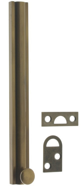 Solid Brass Surface Bolt, Antique Brass