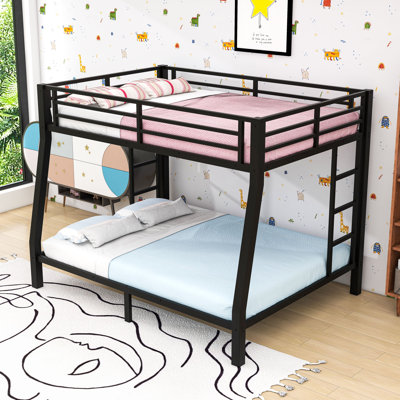 Metal Bunk Bed With 2 Ladders And Under-Bed Storage