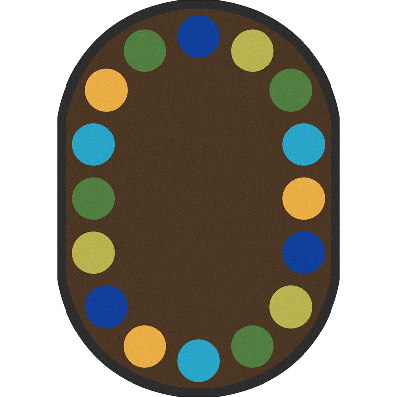 Tapis brun touffeté Lots of Dots, Ovale 7 pi 8 po x 10 pi 9 po