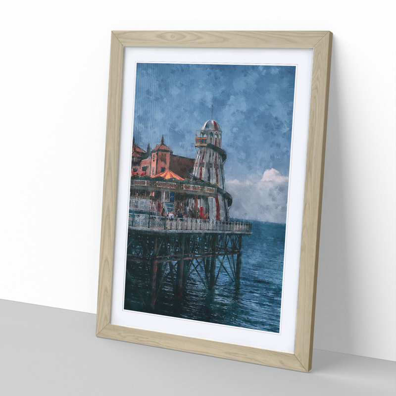 Brighton Pier - Picture Frame Painting, 48cm H x 36cm W x 2cm D, Oak