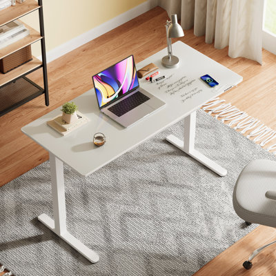 Bureau debout avec tiroirs, bureau entièrement ajustable en hauteur à hauteur de verre, bureau électrique debout de 55 pouces