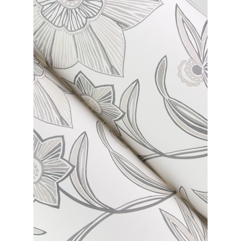 Exhale Light Gray Woven Faux Grasscloth Wallpaper, Gray