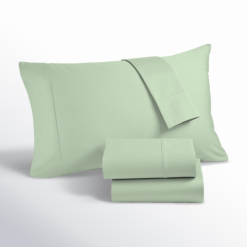 Ultimate Percale 100% Cotton Cool & Crisp Sheet Set, King Sheet Set with 2 Pillowcases, Sage