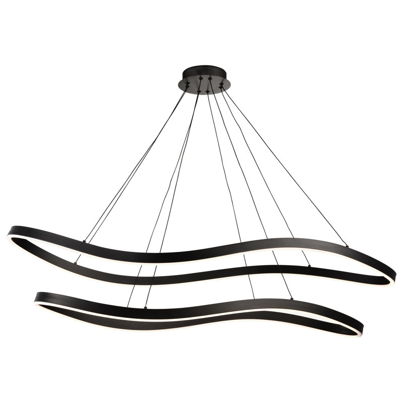 Luminaire suspendu à DEL Sylas, H 10,1 po x l 48 po x P 20,1 po, Noir mat