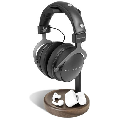 Headphone Stand For Desk,Wooden Headset Stand For Desk, Wooden Headphone Holder With Airpods Max And More