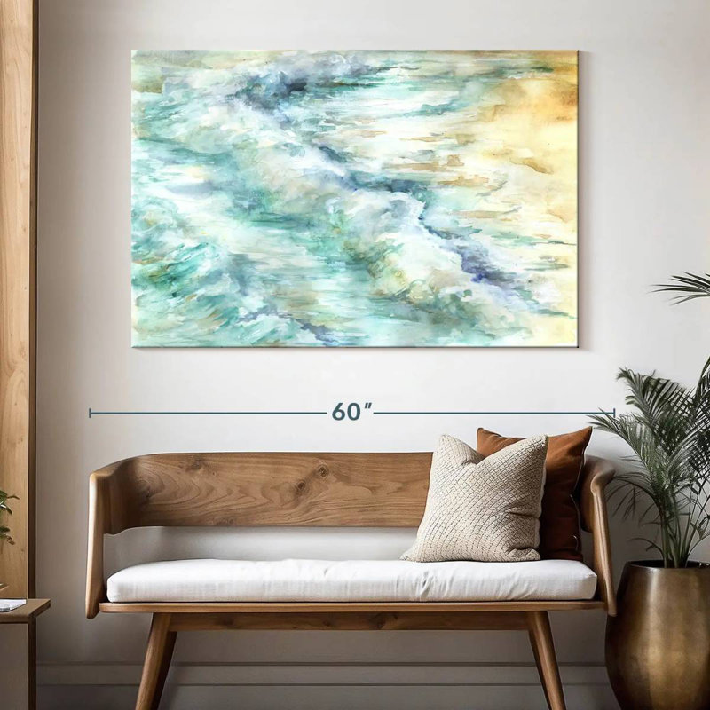 Paysage des vagues de l'océan Gillard, H 34 po x l 51 po