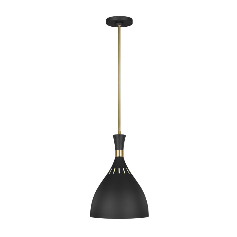 Joan 1 - Light Single Bell Pendant, Black/Gold, Black/Gold